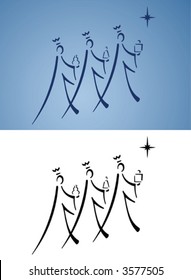 Three Wise Men in Stylized Design