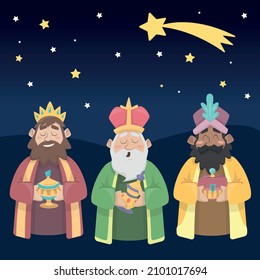 The three wise men and their gifts