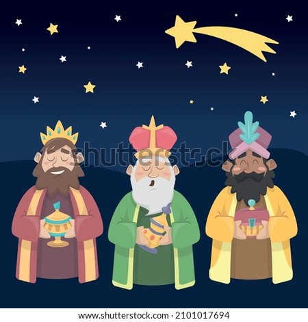 The three wise men and their gifts