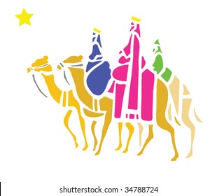 The Three Wise Men in Vector Format