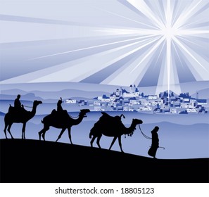 The three wise men, vector illustration