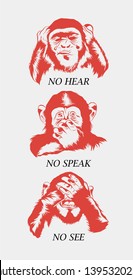 Three wise monkey. See no Evil, Hear no Evil, Speak no Evil