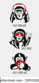 Three сool wise monkey. See no Evil, Hear no Evil, Speak no Evil