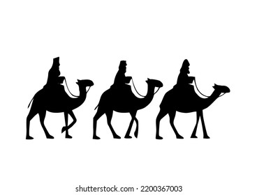 Three Wiseman riding on Camels