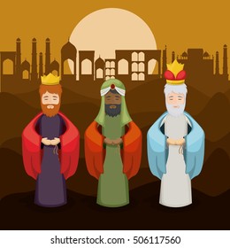 The three wisemen cartoon design