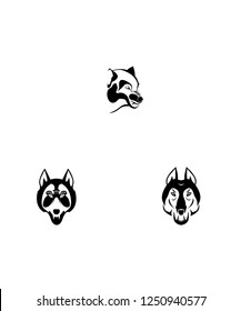 Three wolf snouts