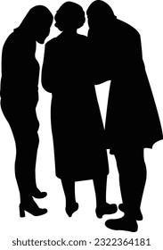 three women body silhouette vector