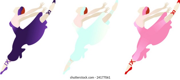 three women dancing ballet