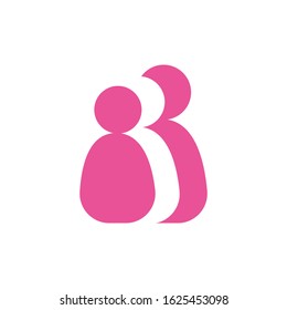 Three women logo. Unity, support, rights. Graphic design for web and printing.