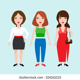 Three Women Styles Stock Vector (Royalty Free) 324262223 | Shutterstock