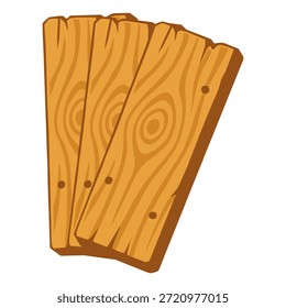 Tres tablones de madera material de construcción de madera de color plano diseño de Plantilla de Ilustración vectorial
