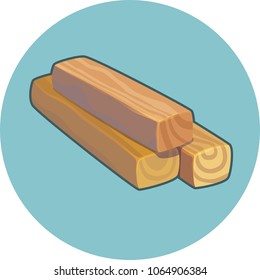 three wooden planks vector icon