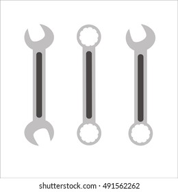 Three wrench icon on a white background.