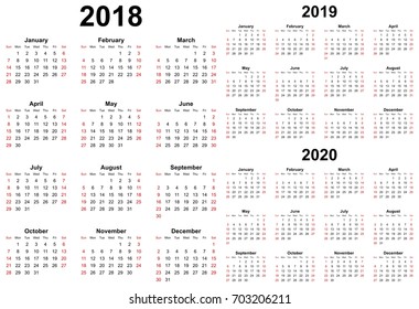 5,968 Calendar 2018 2019 2020 Images, Stock Photos & Vectors | Shutterstock