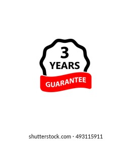 three year warranty vector