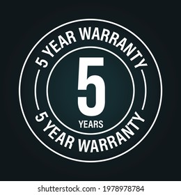 three year warranty vector icon isolated on dark background