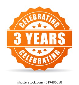 Three years anniversary celebrating icon vector illustration on white background