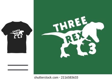 Three years birthday t shirt design