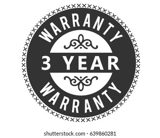three years warranty icon vector