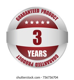 Three years warranty label vector
