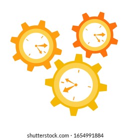 ilustración de diseño plano de los engranajes de tiempo