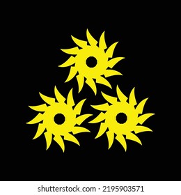 Three Yellow Flower Logo Design 