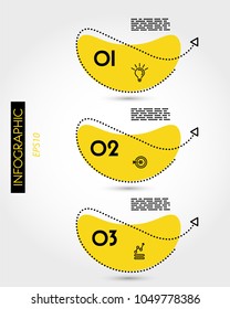 three yellow infographic kidney options, concept of options