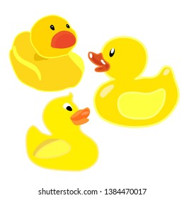 Rubber Ducks 3d Vector Icon Set Stock Vector (Royalty Free) 613001912