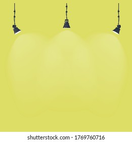 Three Yellow Spot lights Vector