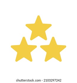 Drei gelbe Sterne Symbol. Vektorgrafik.