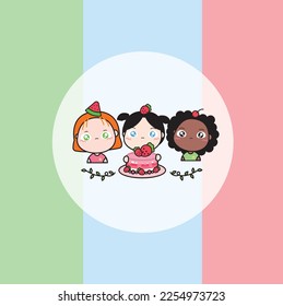 Three young, cute little girls