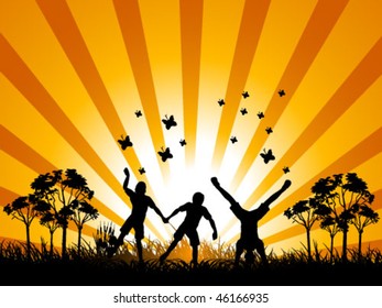 three young on field