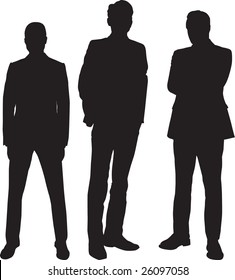 three young and sure businessman