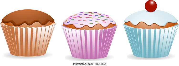 Three yummy cupcakes