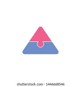 threeangle red and blue logo design vector