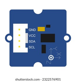 Three-axis digital accelerometer vector illustration: A visually appealing depiction of a three-axis digital accelerometer, perfect for graphic designers