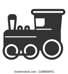 Three-axle steam locomotive - background, white, web, illustration, symbol, sign, icon, glyph