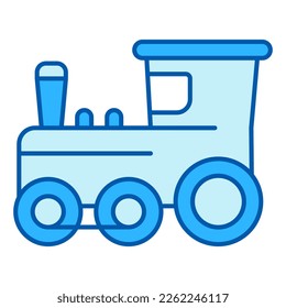 Three-axle steam locomotive - icon, illustration on white background, similar style