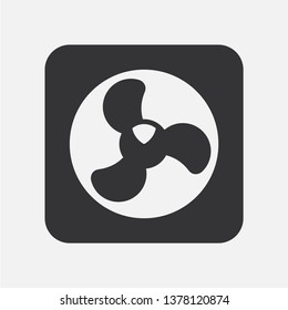 Three-blade fan. Vector icon