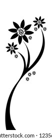 Three-branched flower silhouette