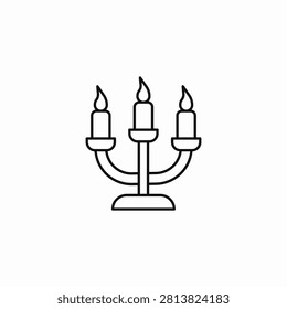 three-candle candelabra icon sign vector