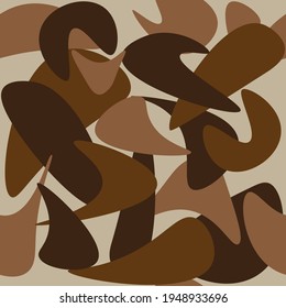 Three-color camouflage on a light background for army clothing, bed linen, wallpaper, graphics, notebook cover