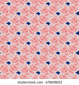 Three-color floral seamless pattern.