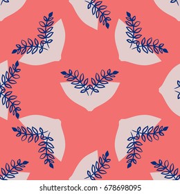 Three-color floral seamless pattern.