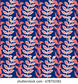 Three-color floral seamless pattern.