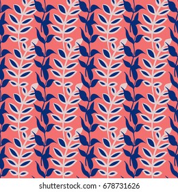 Three-color floral seamless pattern.