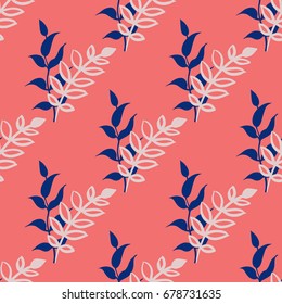 Three-color floral seamless pattern.