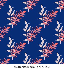 Three-color floral seamless pattern.