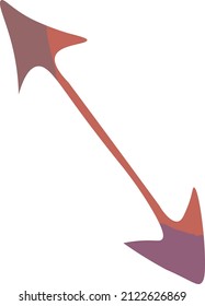 Three-color illustration of the arrow. A single element for infographics