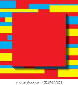 Three-color simple background for creative work and placement of text in the central part.